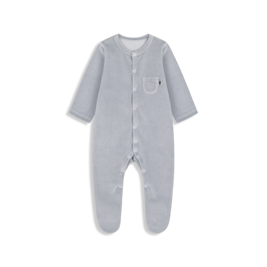 Pajacyk welurowy GREY / Pink no more