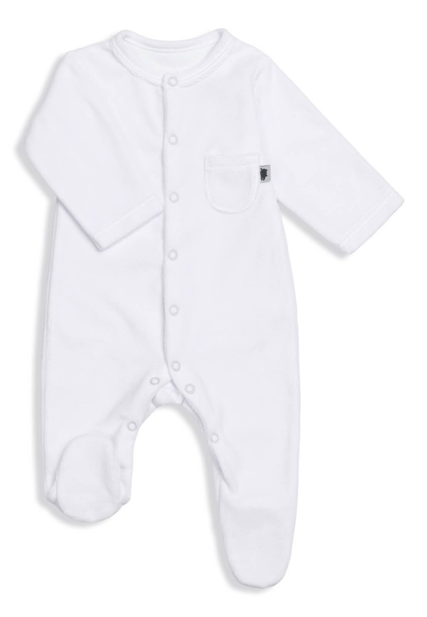 Pajacyk welurowy WHITE / Pink no more