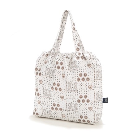 Shopper Bag z kieszonką BANDANA CREAM / La Millou