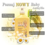 Delikatny bio płyn do kąpieli i szampon 2w1, BEZ ŁEZ, z organicznym rumiankiem i proteinami ryżu, 500 ml / Baby Anthyllis