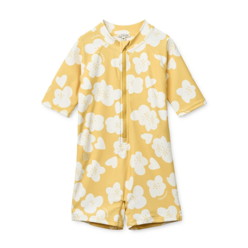 Kombinezon kąpielowy Max - flower, lemon yellow / Liewood