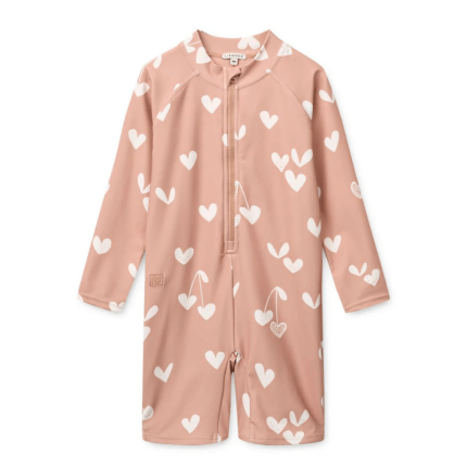 Kombinezon kąpielowy z długim rękawem Max - sweethearts, pale tuscany / Liewood