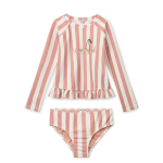 Kąpielowy komplet Dagny - coral blush, creme de la creme stripe / Liewood