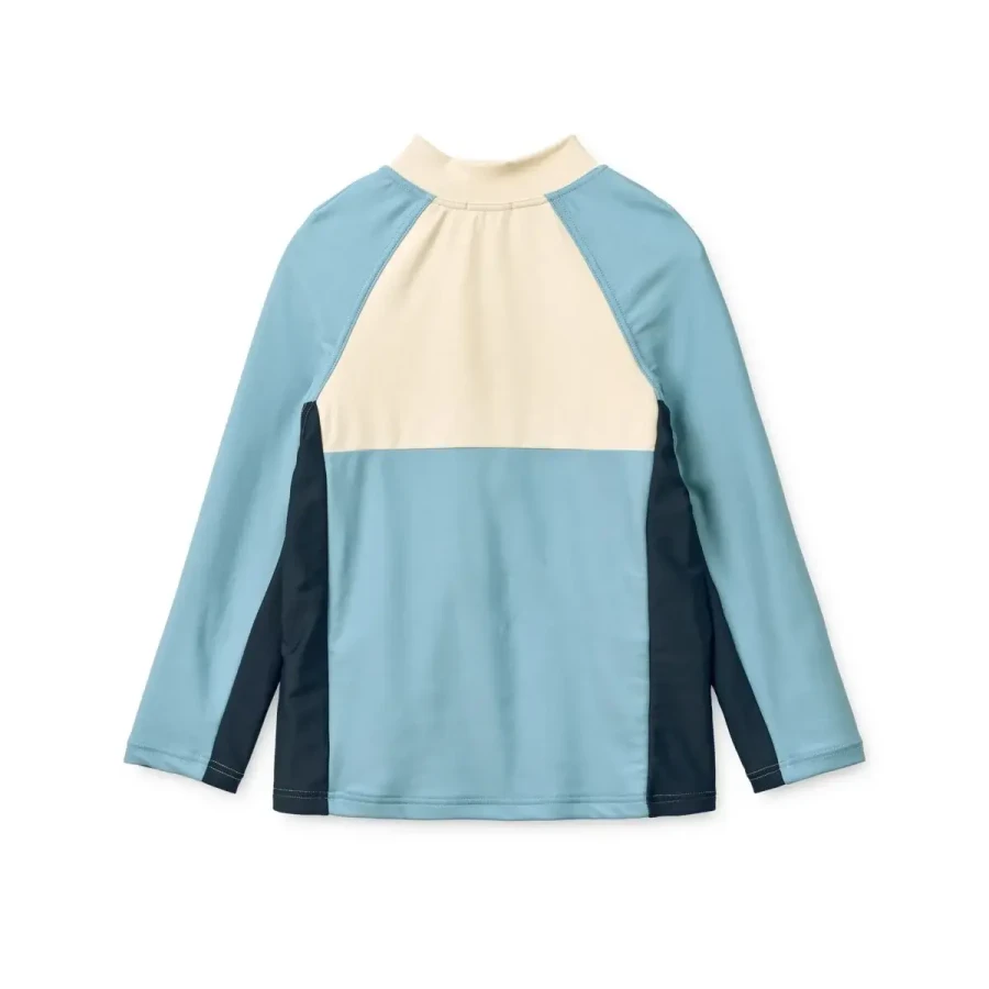 Sportowa koszulka kąpielowa UV z długim rękawem Oluf - Beach blue mix / Liewood