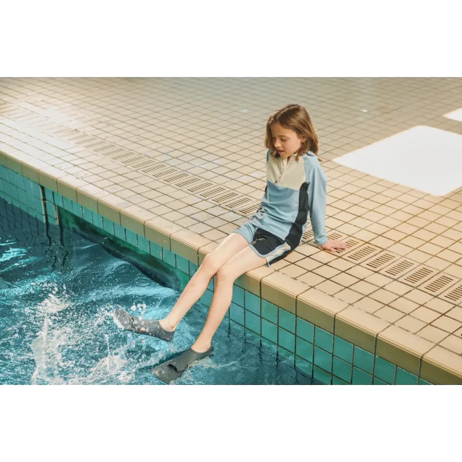 Sportowa koszulka kąpielowa UV z długim rękawem Oluf - Beach blue mix / Liewood