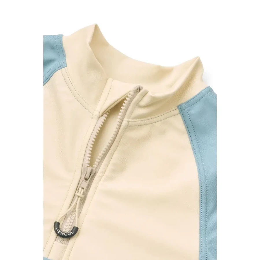 Sportowa koszulka kąpielowa UV z długim rękawem Oluf - Beach blue mix / Liewood