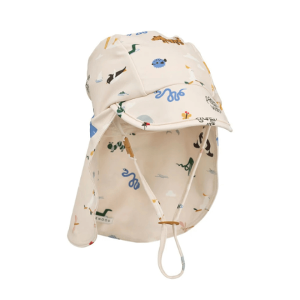 Długi kapelusz letni Cecilia - around the world, sandy / Liewood