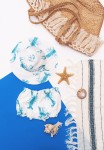 Bambusowy kapelusz z rondem - Lobster Blue / Kidspace