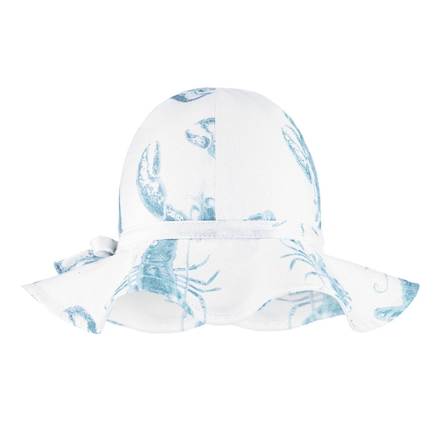 Bambusowy kapelusz z rondem - Lobster Blue / Kidspace