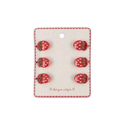 Zestaw 6 spinek do włosów - strawberry / Konges Slojd