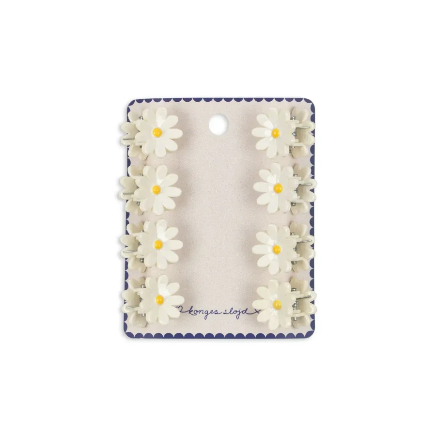 Zestaw 8 spinek do włosów - antique white / Konges Slojd