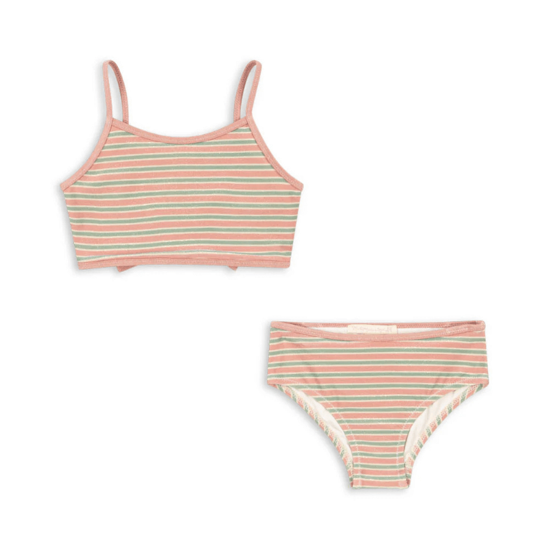Dwuczęściowy strój kąpielowy Bowwow - blush stripe / Konges slojd