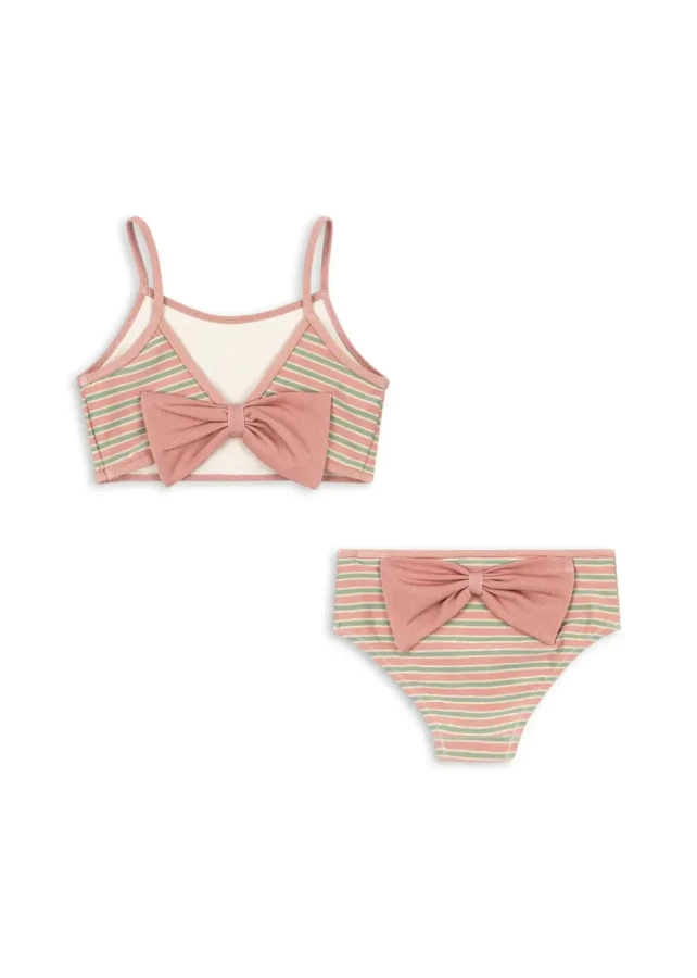 Dwuczęściowy strój kąpielowy Bowwow - blush stripe / Konges slojd
