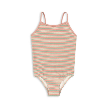 Jednoczęściowy strój kąpielowy Bowwow - blush stripe / Konges slojd