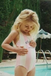 Jednoczęściowy strój kąpielowy Pomia - candy rose stripe / Konges slojd