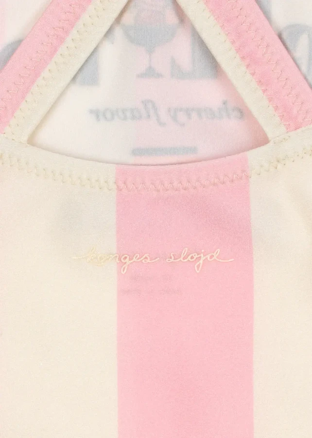 Jednoczęściowy strój kąpielowy Pomia - candy rose stripe / Konges slojd