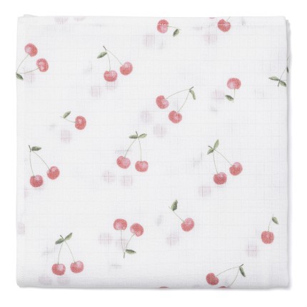Pieluszka muślinowa 50x50 cm - CHERRIES / Pink no More