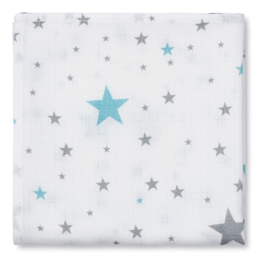 Pieluszka muślinowa 50x50 cm - STARS / Pink no More