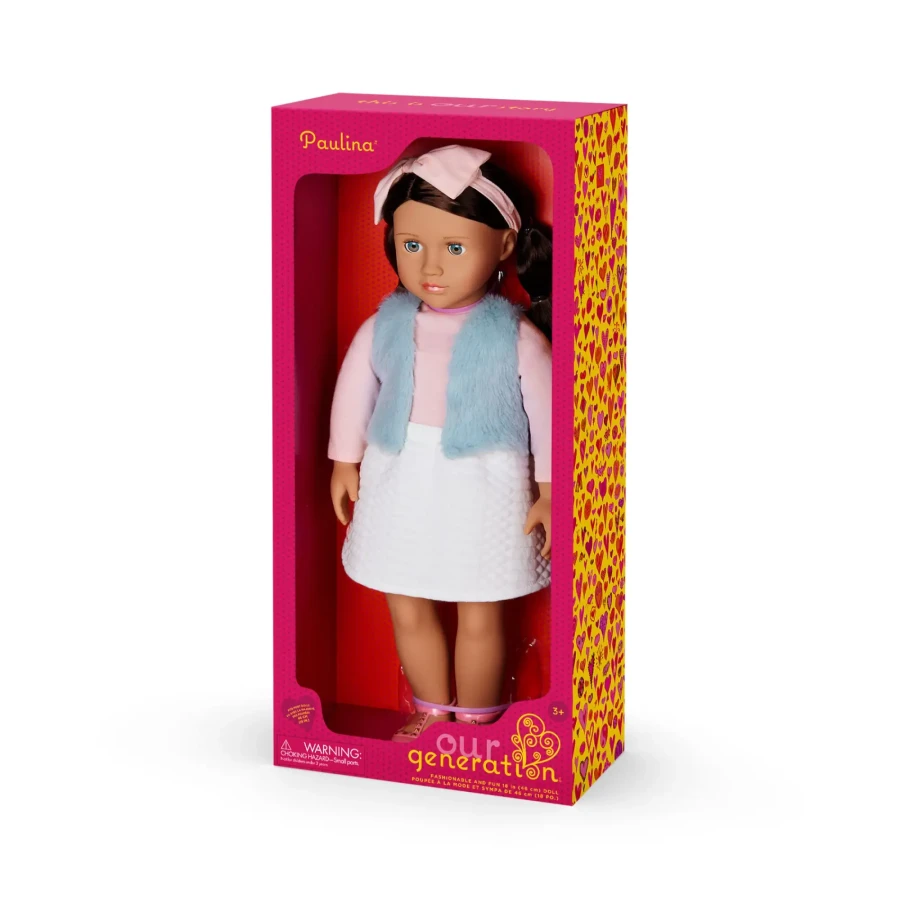 Lalka PAULINA 46cm - Brunetka w opasce z kokardką / OurGeneration