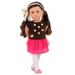 Lalka AVIA 46cm - Brunetka w bluzce z pomponikami / OurGeneration