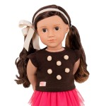 Lalka AVIA 46cm - Brunetka w bluzce z pomponikami / OurGeneration