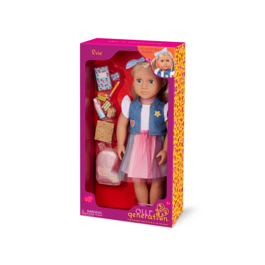 Lalka EVIE 46cm - uczennica z tornistrem i akcesoriami szkolnymi / OurGeneration