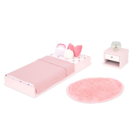 Zestaw mebli dla lalki - Sypialnia z wyposażeniem - Sweet Snuggles Bedroom Set﻿ / OurGeneration