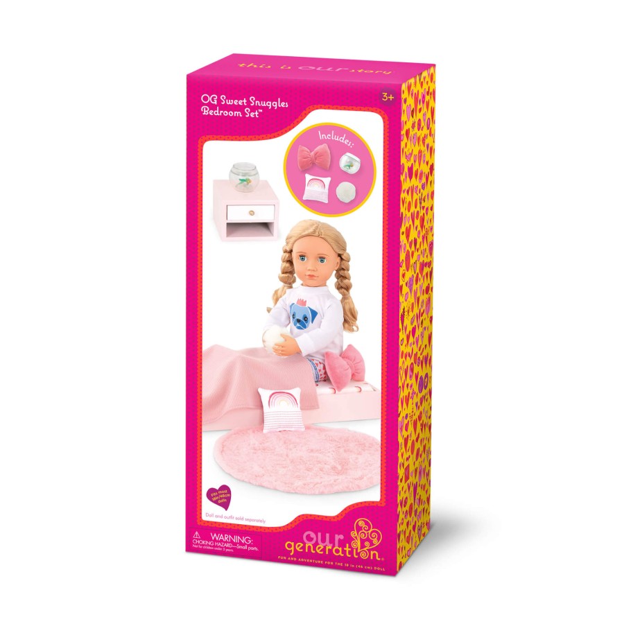 Zestaw mebli dla lalki - Sypialnia z wyposażeniem - Sweet Snuggles Bedroom Set﻿ / OurGeneration