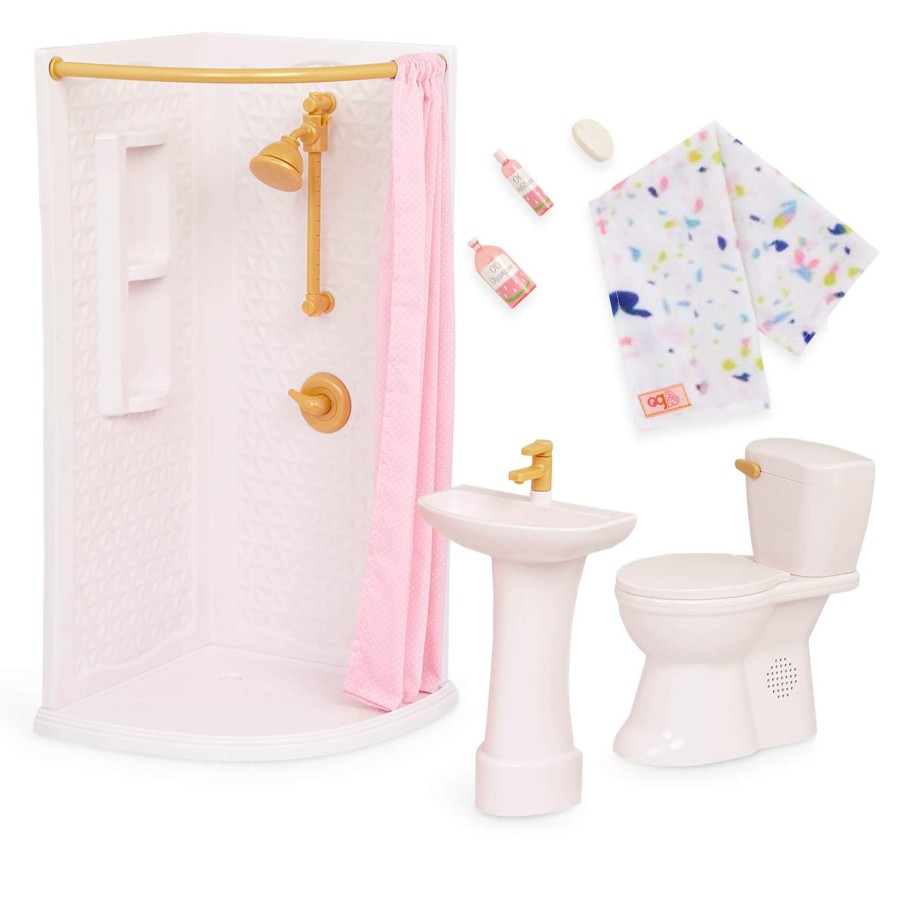 Zestaw mebli dla lalki - Łazienka z wyposażeniem - Sweet Bathroom Set / OurGeneration