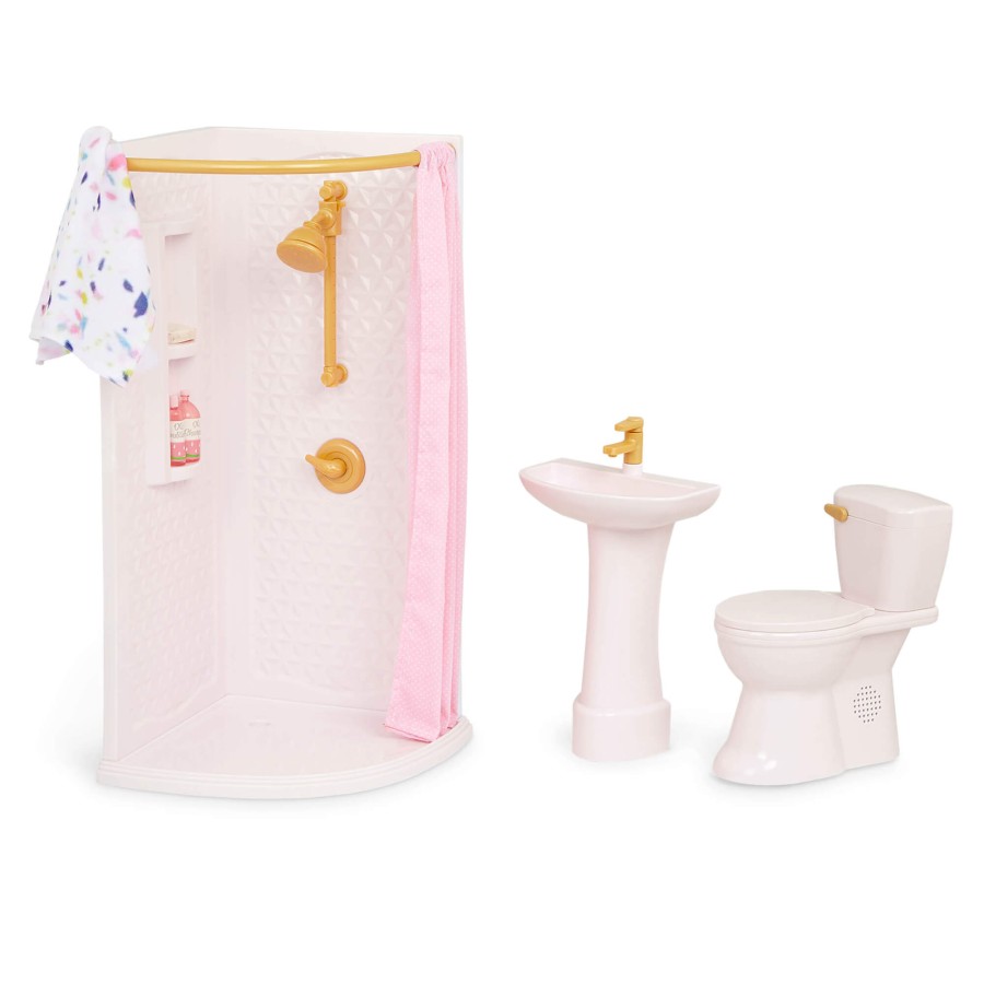 Zestaw mebli dla lalki - Łazienka z wyposażeniem - Sweet Bathroom Set / OurGeneration