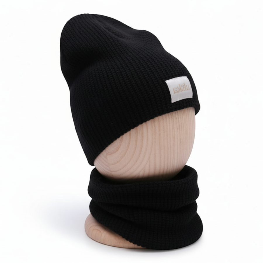 Zimowy komplet dziergany Knitted Black / UL&KA