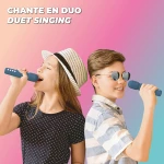 Zestaw karaoke (2 mikrofony) - ciemnoniebieski / MOB