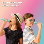 Zestaw karaoke (2 mikrofony) - niebieski / MOB