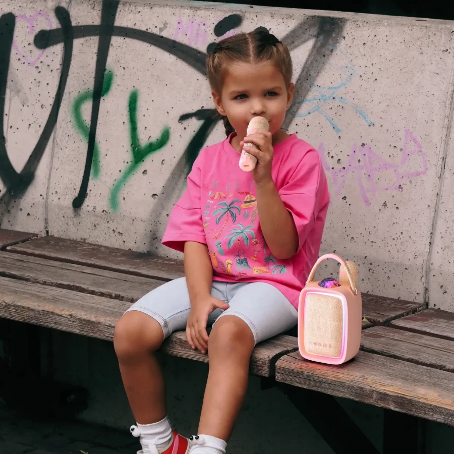 Zestaw karaoke (2 mikrofony) - niebieski / MOB