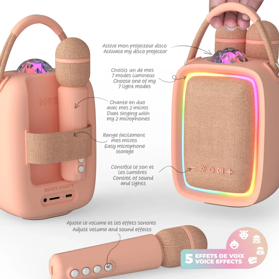 Zestaw karaoke (2 mikrofony) - różowy / MOB