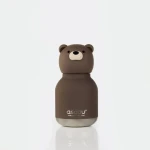 Butelka termiczna ze słomką Mini Bestie, 200 ml - Brązowy Niedźwiedź / Asobu