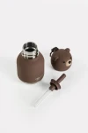 Butelka termiczna ze słomką Mini Bestie, 200 ml - Brązowy Niedźwiedź / Asobu