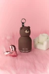 Butelka termiczna ze słomką Mini Bestie, 200 ml - Brązowy Niedźwiedź / Asobu