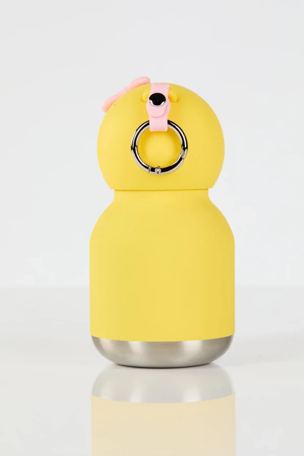 Butelka termiczna ze słomką Mini Bestie, 200 ml - Kaczuszka / Asobu