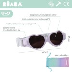 Okulary przeciwsłoneczne dla dzieci z elastyczną opaską 0-9 miesięcy Baby heart - Lilac / Beaba