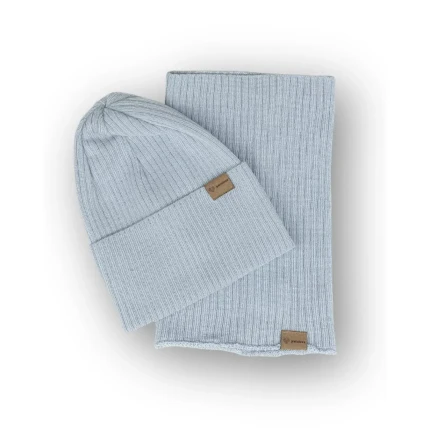 Czapka i komin wełniany PASTEL BLUE / Patulove