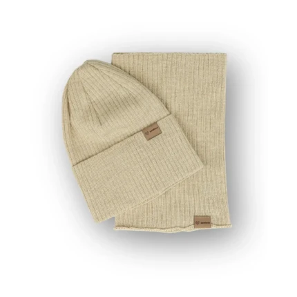 Czapka i komin wełniany GOLDEN BEIGE / Patulove