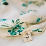 Otulacz, kocyk bambusowy BLUE FLOWERS / Layette