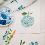 Otulacz, kocyk bambusowy BLUE FLOWERS / Layette