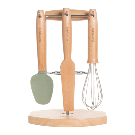 Zestaw kuchenny dla dzieci 4 el. łopatka, trzepaczka, szpatułka, tłuczek / KiddiKutter