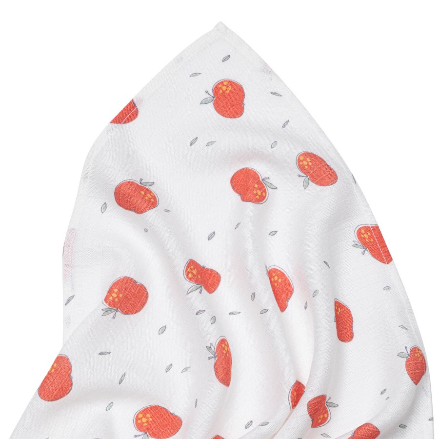 Pieluszka muślinowa 75x75 cm - APPLES / Pink no More