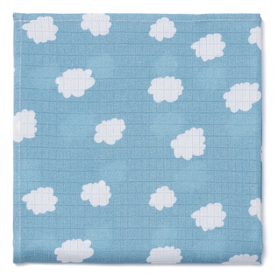 Pieluszka muślinowa 75x75 cm - DARK CLOUDS / Pink no More