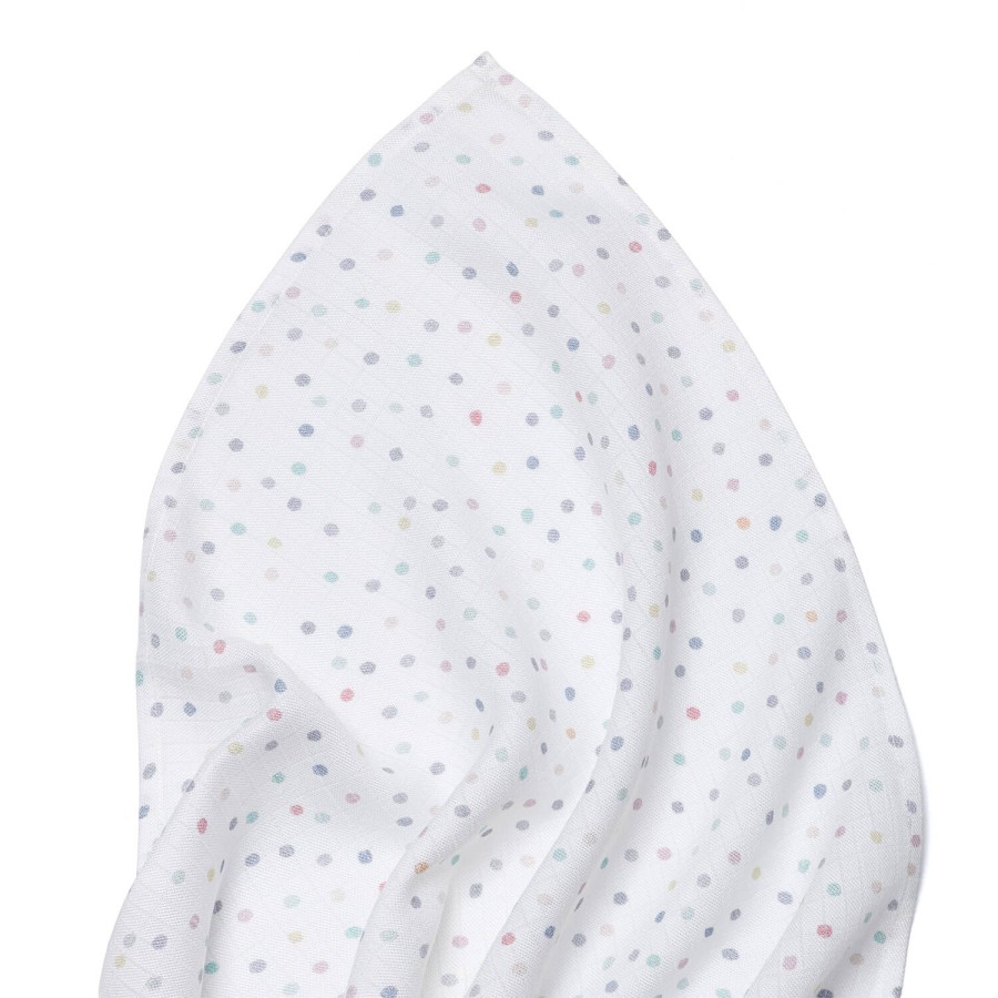 Pieluszka muślinowa 75x75 cm - DOTS / Pink no More