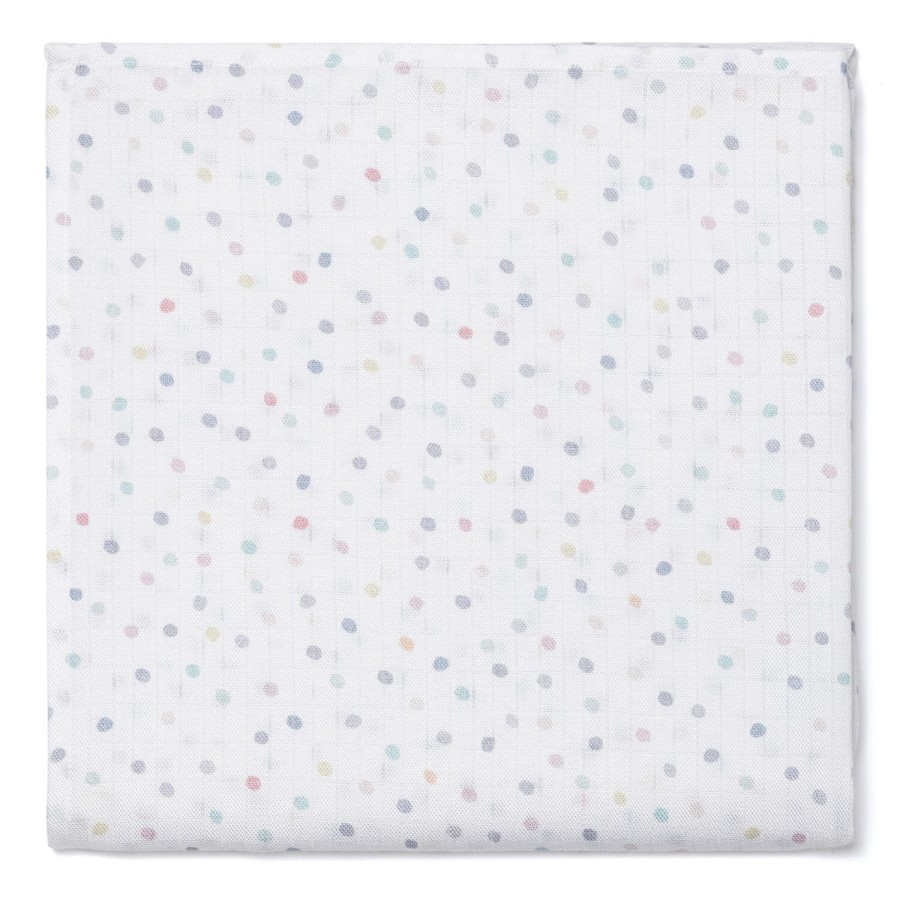 Pieluszka muślinowa 75x75 cm - DOTS / Pink no More