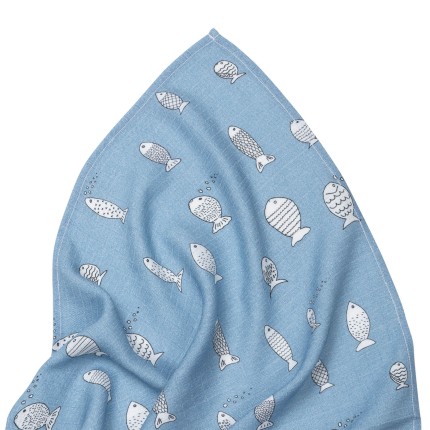 Pieluszka muślinowa 75x75 cm - FISH / Pink no More